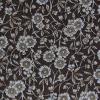 brown background w/white flowers - flannel